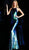 Jovani - 61930 Jewel Neck Cutout Back Sequined Gown in Blue and Multi color