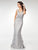 Clarisse - M6501 Adorned Lace Applique Long Sheath Gown In Gray