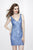 Primavera Couture - 1933 Sleeveless Beaded Short Dress In Blue