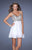 La Femme - 19358 Embellished Ruffled Chiffon Cocktail Dress In White and Neutral