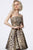 Jovani - 1937 Strapless Animal Print Straight Neck A-line Dress In Print