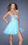 La Femme - 19373 Embellished Net Cocktail Dress In Blue