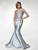 Clarisse - M6523 Embellished Illusion Bateau Mikado Mermaid Gown In Silver