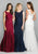 Dave & Johnny - 1937 Lace Applique Tulle Trumpet Gown In Red and White