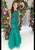 Dave & Johnny - 1937 Lace Applique Tulle Trumpet Gown In Green