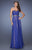 La Femme - 19388 Strapless Glitter Layered Gown In Purple and Blue