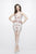 Primavera Couture - 1938 Floral Sequined Short Dress In Neutral and Multi-color