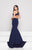 Colors Dress - 1938 Plunging Tiered Cascade Trumpet Gown In Blue