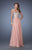 La Femme - 19398 Strapless Straight Sequined Gown In Brown