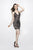 Primavera Couture - 1939 V-Neck Sequined Short Dress In Neutral and Black