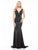 Colors Dress - 1940 Embellished Deep V-neck Jersey Sheath Dress In Black