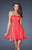 La Femme - 19415 Sparkling Strapless Empire Cocktail Dress   In Red