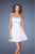 La Femme - 19415 Sparkling Strapless Empire Cocktail Dress   In White