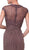 Cinderella Divine - Sheer Embellished V-neck Sheath Dress in Brown