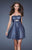 La Femme - 19421 Sequined Strapless Empire Cocktail Dress In Blue