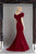 Janique - 1943 Ruffled Off Shoulder Sweetheart Neck Mermaid Gown In Red
