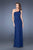 La Femme - 19435 Bejeweled One Shoulder Gown In Blue