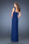 La Femme - 19435 Bejeweled One Shoulder Gown In Blue