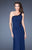 La Femme - 19435 Bejeweled One Shoulder Gown In Blue