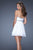 La Femme - 19436 Stunning Strapless Empire Waist Cocktail Dress In White