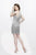 Primavera Couture - 1943 Halter Beaded Fringe Short Dress In Silver
