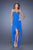 La Femme - 19447 Strapless Sweetheart High Low Gown in Blue