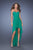 La Femme - 19447 Strapless Sweetheart High Low Gown in Green