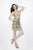 Primavera Couture - 1944 Sleeveless Sequined Short Dress In Gold