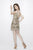Primavera Couture - 1944 Sleeveless Sequined Short Dress In Gold