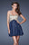 La Femme - 19452 Diamond Cutout Empire Gown In Blue