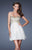 La Femme - 19452 Diamond Cutout Empire Gown In White