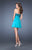 La Femme - 19453 Sequined Sweetheart Empire Cocktail Dress In Blue