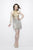Primavera Couture - 1945 Embellished Halter Fringe Short Dress In Gold