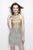 Primavera Couture - Embellished Halter Fringe Short Dress 1945 in Gold