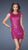 La Femme - Sequined Jewel Sheath Cocktail Dress with Cap Sleeves 19464 In Pink