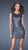 La Femme - Sequined Jewel Sheath Cocktail Dress with Cap Sleeves 19464 In Blue