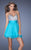 La Femme - 19469 Pretty Sparkle Illusion Shoulders Cocktail Dress In Blue