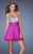 La Femme - 19469 Pretty Sparkle Illusion Shoulders Cocktail Dress In Pink