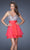 La Femme - 19469 Pretty Sparkle Illusion Shoulders Cocktail Dress In Red