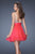 La Femme - 19469 Pretty Sparkle Illusion Shoulders Cocktail Dress In Red