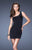 La Femme - 19474 Bejeweled Asymmetric Cocktail Dress In Black