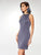 Clarisse - M6567 Crystal Beaded Halter Satin Sheath Dress in Charcoal