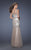 La Femme - 19485  Sequined Fitted Lace Appliques Trumpet Gown In Neutral