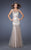 La Femme - 19485  Sequined Fitted Lace Appliques Trumpet Gown In Neutral