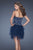 La Femme - 19493 Bedazzled Sweetheart Tulle Dress In Blue