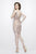 Primavera Couture - 1949 V- Neckline Fitted Cocktail Dress In Neutral