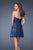 La Femme - 19510 Glittering Strapless Cocktail Dress In Blue