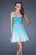 La Femme - 19514 Beaded Strapless Ruched Cocktail Dress In Blue