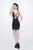 Primavera Couture - 1951 High Neckline Beaded Cocktail Dress In Blue