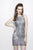 Primavera Couture - 1951 High Neckline Beaded Cocktail Dress In Gray